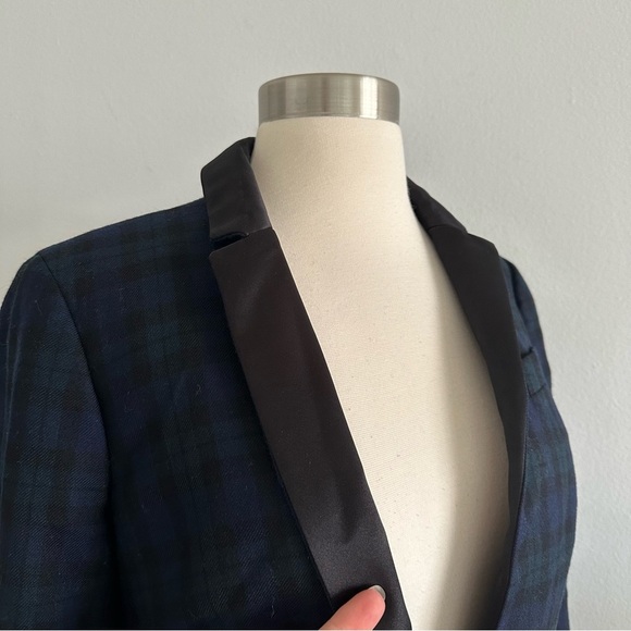 New J. Crew Regent Plaid Blazer Jacket 100% Wool Sz 4 - Picture 5 of 9